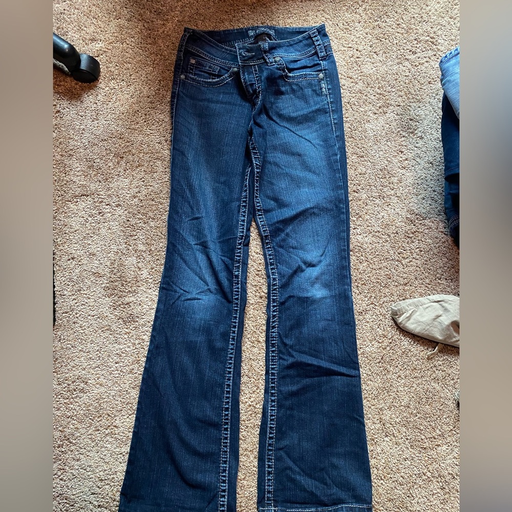 Women’s Silver Suki Surplus bootcut jeans.